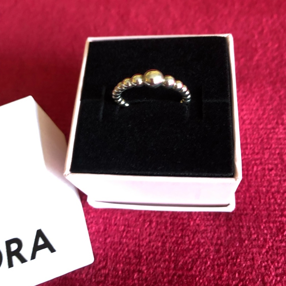 Authentic Pandora Sterling Silver “String of beads “ Ring. NWOT.